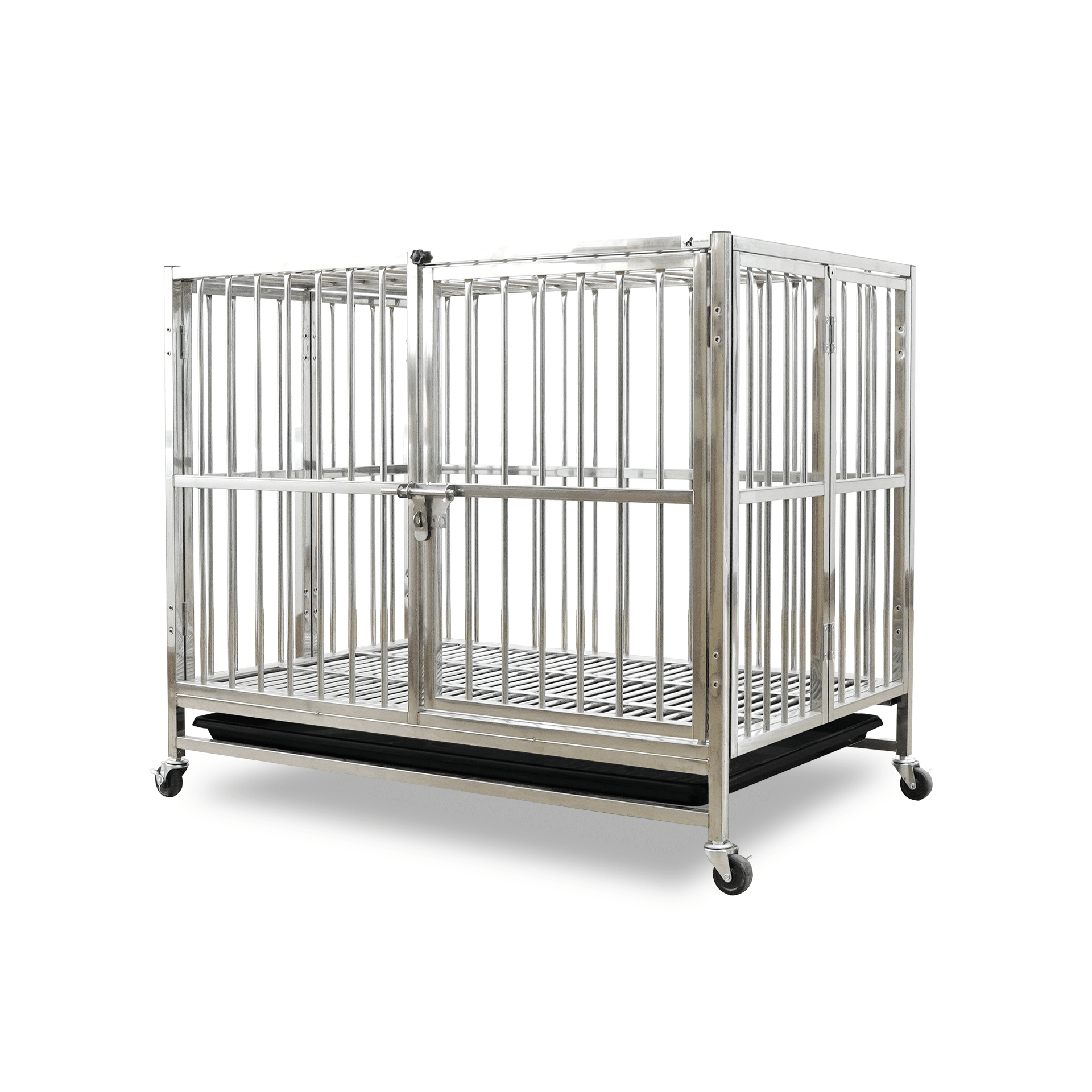 กรงสุนัขสแตนเลส 202 PAWRADISE รุ่นท่อกลม SIZE L (พับได้) ขนาด : 108 X 72 X 98 CM._1
